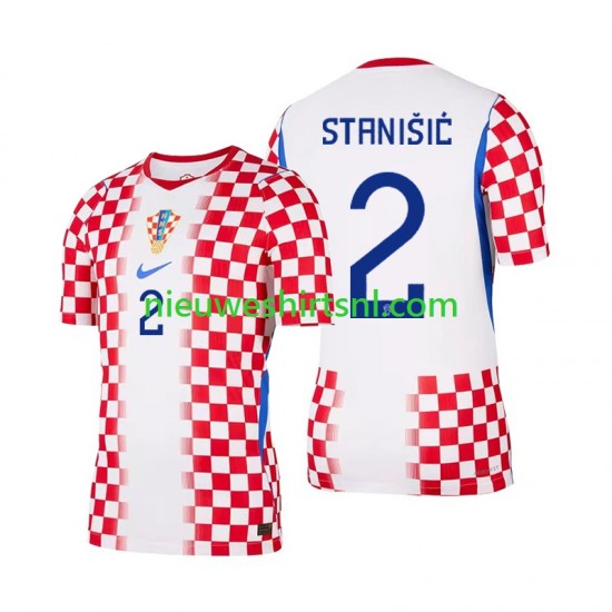 Kroatië Heren Shirt met Bedrukking Josip Stanisic 2 Thuis WK 2026 Korte Mouw