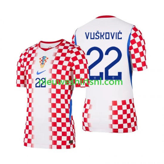 Kroatië Heren Shirt met Bedrukking Luka Vuskovic 22 Thuis WK 2026 Korte Mouw