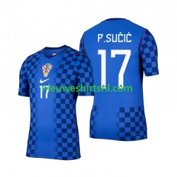 Kroatië Heren Shirt met Bedrukking Petar Sucic 17 Uit WK 2026 Korte Mouw