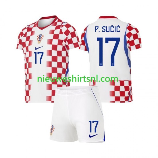 Kroatië Kind Shirt met Bedrukking Petar Sucic 17 Thuis WK 2026 Korte Mouw