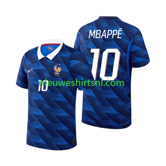 Frankrijk Heren Shirt met Bedrukking Mbappé Kylian 10 Thuis WK 2026 Korte Mouw