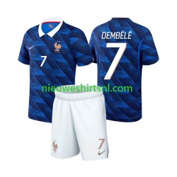 Frankrijk Kind Shirt met Bedrukking Ousmane Dembele 7 Thuis WK 2026 Korte Mouw