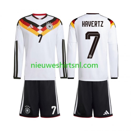 Duitsland Kind Shirt met Bedrukking Kai Havertz 7 Thuis WK 2026 Lange Mouw
