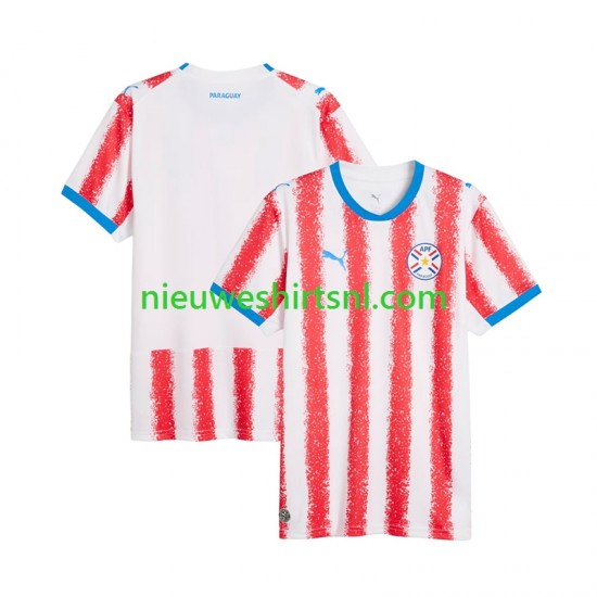 Heren Shirt met Bedrukking Paraguay Thuis WK 2026 Korte Mouw
