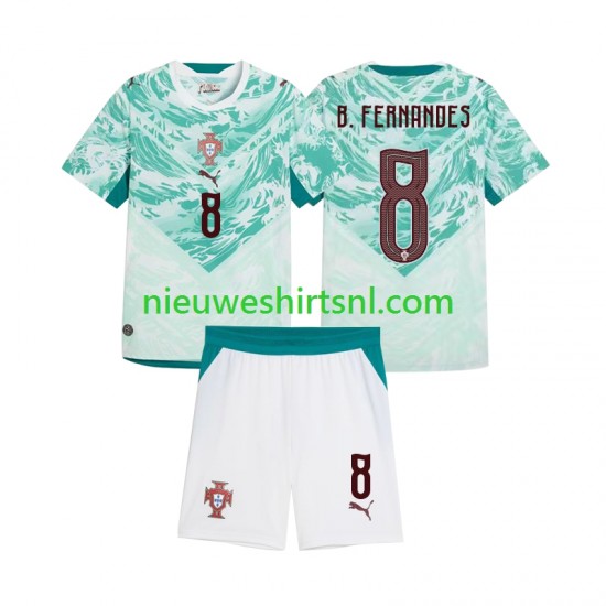 Portugal Kind Shirt met Bedrukking Bruno Fernandes 8 Uit 2026 2027 Korte Mouw
