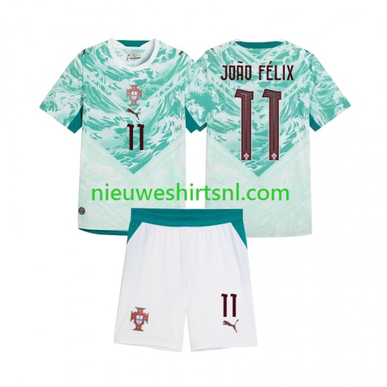 Portugal Kind Shirt met Bedrukking Joao Felix 11 Uit 2026 2027 Korte Mouw