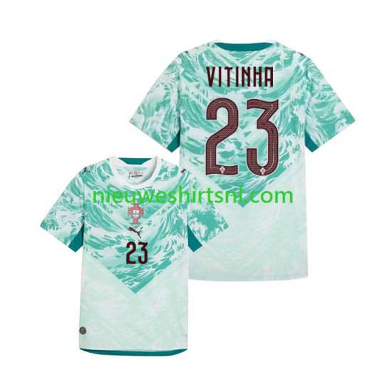 Portugal Heren Shirt met Bedrukking Vitinha 23 Uit WK 2026 Korte Mouw