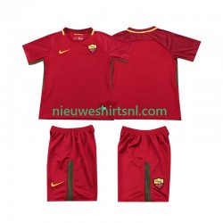 AS Roma Kind Shirt met Bedrukking 2017-2018 Retro Thuis Korte Mouw