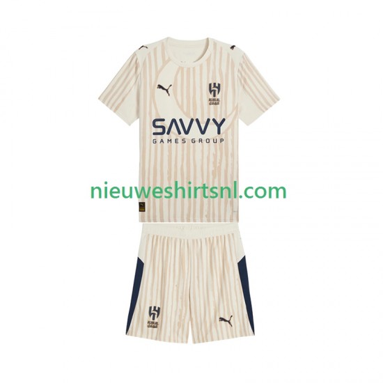 Kind Shirt met Bedrukking Al Hilal CWC Uit 2025-2026 Korte Mouw