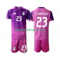 Argentinië Kind Shirt met Bedrukking Doelman Emiliano Martinez 23 Thuis 2025 Korte Mouw