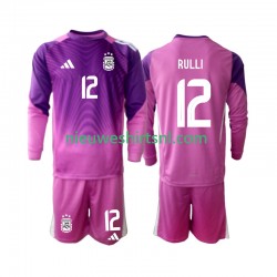 Argentinië Kind Shirt met Bedrukking Doelman Geronimo Rulli 12 Thuis 2025 Lange Mouw