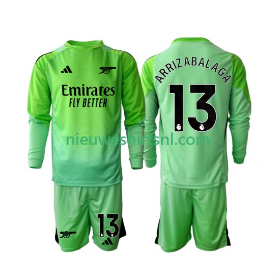 Arsenal Kind Shirt met Bedrukking Doelman Kepa Arrizabalaga 13 Uit 2025-2026 Lange Mouw