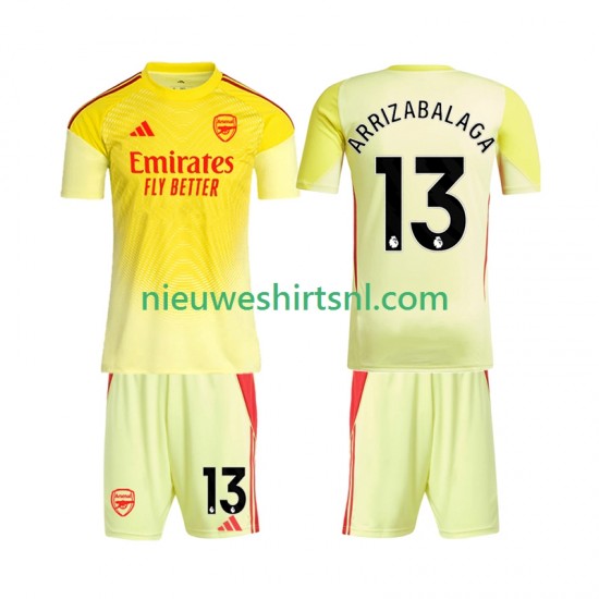 Arsenal Kind Shirt met Bedrukking Doelman Kepa Arrizabalaga 13 Thuis 2025-2026 Korte Mouw