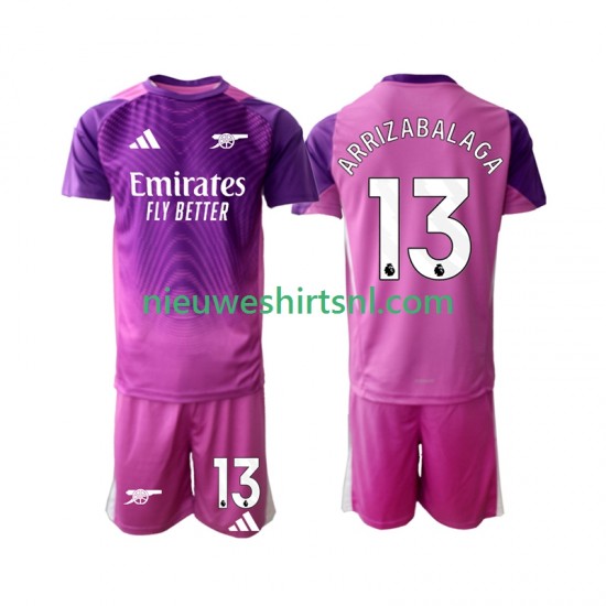 Arsenal Kind Shirt met Bedrukking Doelman Kepa Arrizabalaga 13 Derde 2025-2026 Korte Mouw