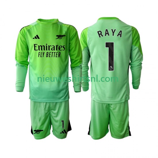 Arsenal Kind Shirt met Bedrukking Doelman Raya 1 Uit 2025-2026 Lange Mouw