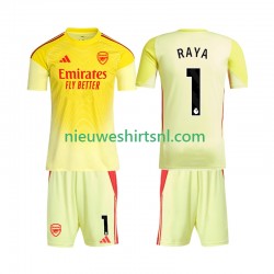 Arsenal Kind Shirt met Bedrukking Doelman Raya 1 Thuis 2025-2026 Korte Mouw