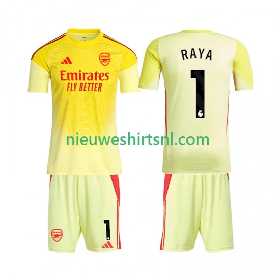 Arsenal Kind Shirt met Bedrukking Doelman Raya 1 Thuis 2025-2026 Korte Mouw