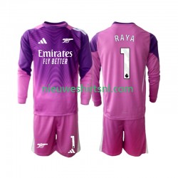 Arsenal Kind Shirt met Bedrukking Doelman Raya 1 Derde 2025-2026 Lange Mouw