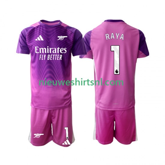 Arsenal Kind Shirt met Bedrukking Doelman Raya 1 Derde 2025-2026 Korte Mouw