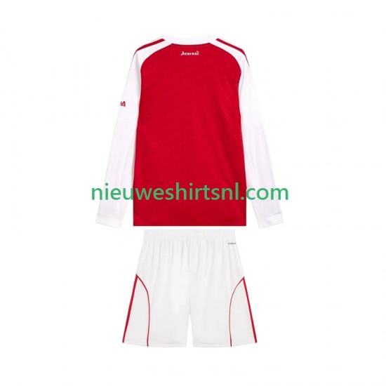 Arsenal Kind Shirt met Bedrukking Thuis 2025-2026 Lange Mouw