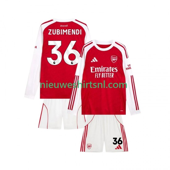 Arsenal Kind Shirt met Bedrukking Martin Zubimendi 36 Thuis 2025-2026 Korte Mouw