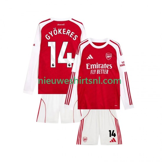 Arsenal Kind Shirt met Bedrukking Viktor Gyokeres 14 Thuis 2025-2026 Lange Mouw