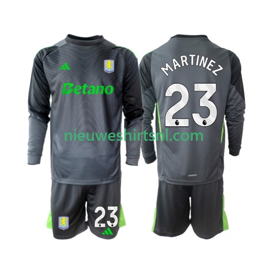 Aston Villa Kind Shirt met Bedrukking Doelman Emiliano Martinez 23 Thuis 2025-2026 Lange Mouw