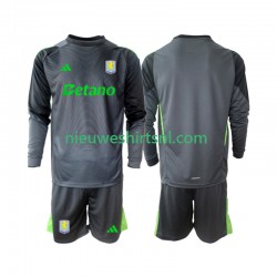 Aston Villa Kind Shirt met Bedrukking Doelman Thuis 2025-2026 Lange Mouw