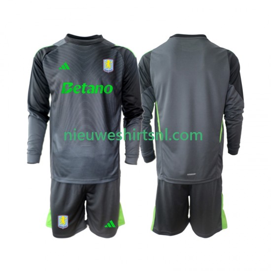 Aston Villa Kind Shirt met Bedrukking Doelman Thuis 2025-2026 Lange Mouw