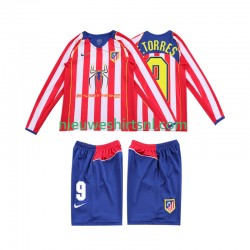 Atlético Madrid Kind Shirt met Bedrukking F TORRES 9 2005 Retro Thuis 2004 Lange Mouw