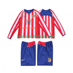 Atlético Madrid Kind Shirt met Bedrukking 2005 Retro Thuis 2004 Lange Mouw