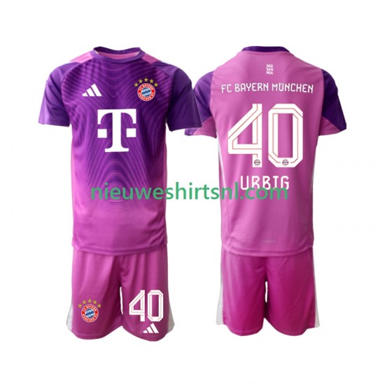 FC Bayern München Kind Shirt met Bedrukking Doelman Jonas Urbig 40 Vierde 2025-2026 Korte Mouw