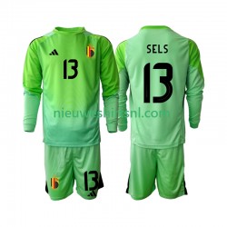 België Kind Shirt met Bedrukking Doelman Matz Sels 13 Thuis 2025 Lange Mouw