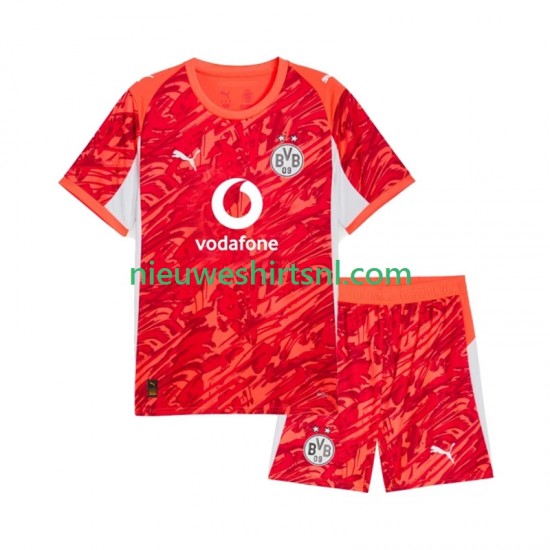 Borussia Dortmund Kind Shirt met Bedrukking Doelman Uit 2025-2026 Korte Mouw