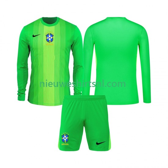 Brazilië Kind Shirt met Bedrukking Doelman Thuis 2026 Lange Mouw