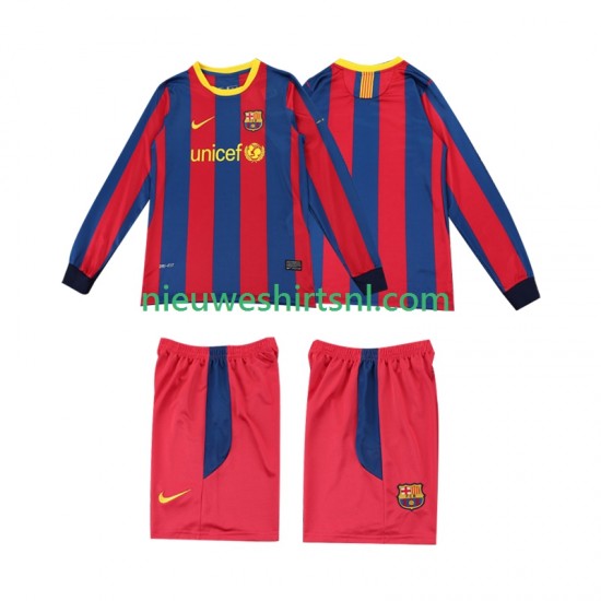 FC Barcelona Kind Shirt met Bedrukking Retro Thuis 2011 2010 Lange Mouw