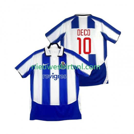 FC Porto Heren Shirt met Bedrukking DECO 10 2003 Retro Thuis 2004 Korte Mouw
