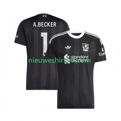 Liverpool Heren Shirt met Bedrukking Doelman Alisson Becker 1 Vierde 2025-2026 Korte Mouw