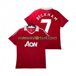 Manchester United Heren Shirt met Bedrukking BECKHAM 7 Retro Thuis 2011 2010 Korte Mouw