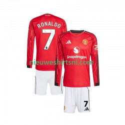 Manchester United Kind Shirt met Bedrukking Cristiano Ronaldo 7 Thuis 2025-2026 Lange Mouw