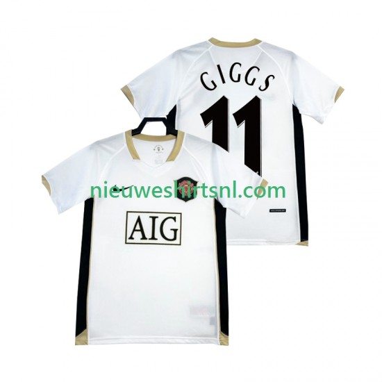 Manchester United Heren Shirt met Bedrukking GIGGS 11 -2007 Retro Uit 2006 Korte Mouw