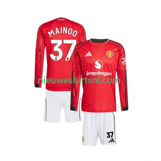 Manchester United Kind Shirt met Bedrukking Kobbie Mainoo 37 Thuis 2025-2026 Lange Mouw