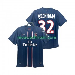 Paris Saint-Germain Heren Shirt met Bedrukking BECKHAM 32 2012 2013 Retro Thuis Korte Mouw