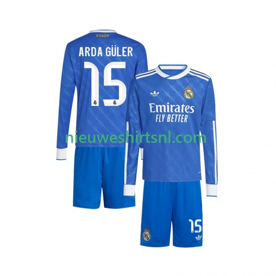 Real Madrid Kind Shirt met Bedrukking Arda Guler 15 Derde 2025-2026 Lange Mouw