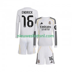 Real Madrid Kind Shirt met Bedrukking Endrick 16 Thuis 2025-2026 Lange Mouw