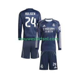 Real Madrid Kind Shirt met Bedrukking Huijsen 24 Uit 2025-2026 Lange Mouw