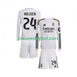 Real Madrid Kind Shirt met Bedrukking Huijsen 24 Thuis 2025-2026 Lange Mouw