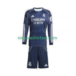 Real Madrid Kind Shirt met Bedrukking Uit 2025-2026 Lange Mouw