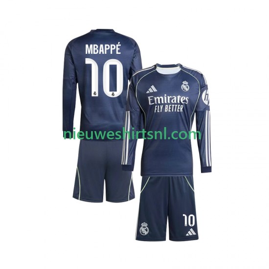 Real Madrid Kind Shirt met Bedrukking Mbappé Kylian 10 Uit 2025-2026 Lange Mouw
