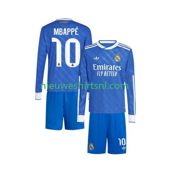 Real Madrid Kind Shirt met Bedrukking Mbappé Kylian 10 Derde 2025-2026 Lange Mouw